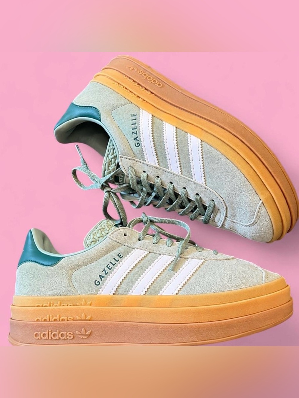 Adidas Gazelle Bold "Silver Green" 💚✨size 7